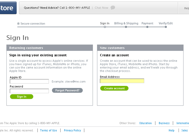 10 Tips to Design Usable Shopping Carts apple_checkout1