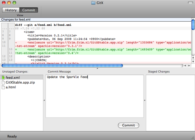 Intro to Git for Web Designers GitX Screenshot