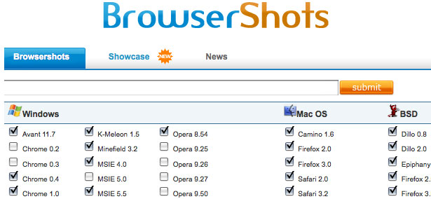 browsershots browsershots