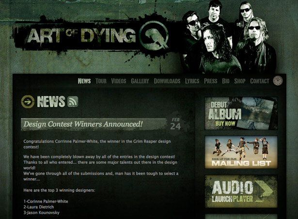 50 Monochromatic Website Designs Art of Dying