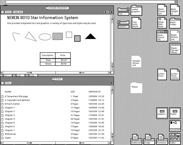 Operating System Interface Design Between 1981-2009 Xerox 8010 Star