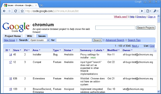 Is Google Chrome The New IE 6 For Web Designers? chrome buglist