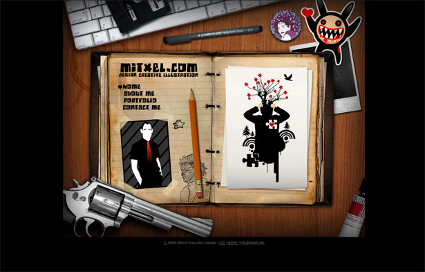 30 Desktop and Office Themed Website Designs mitxel gonzalez zabalo creative design and illustration 1232739798829