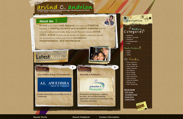 30 Desktop and Office Themed Website Designs arvind andrion c2bb homebase 1232740544484