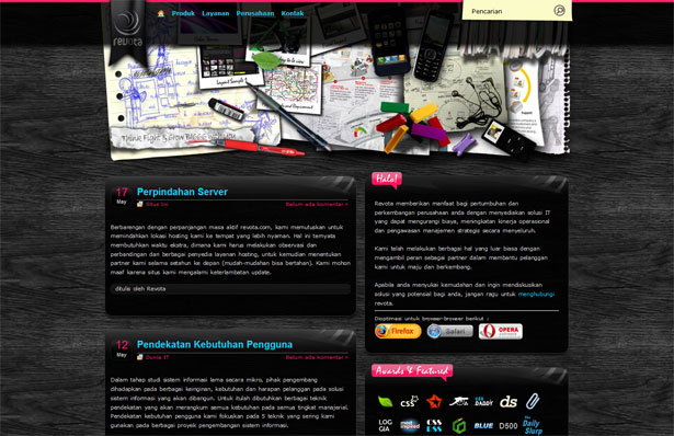 30 Desktop and Office Themed Website Designs revota c2bb think fight grow biggg with you 1232740910940