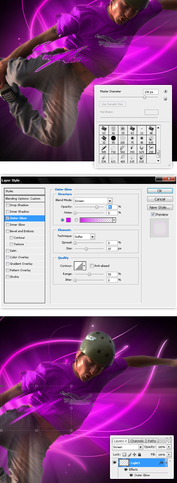 Create A Glowing Extreme Wallpaper in Photoshop roller 13