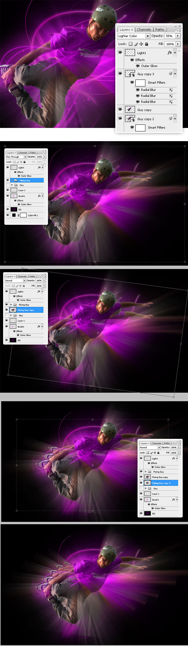 Create A Glowing Extreme Wallpaper in Photoshop roller 15