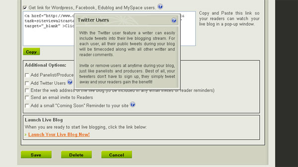 I'm LiveBlogging This RIGHT NOW options2