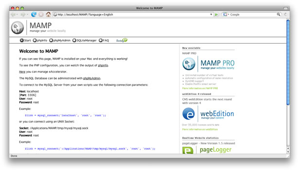 Quick and Easy WordPress Development on a Mac with MAMP mamp start