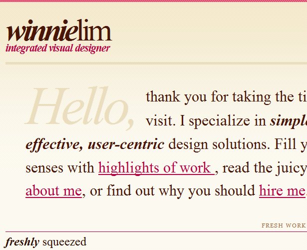 10 Characteristics of Excellent Portfolio Sites winnie 1