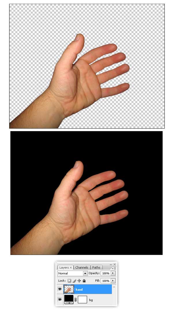 Peeling a Hand in Photoshop hand 1