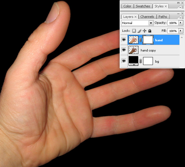 Peeling a Hand in Photoshop hand 6