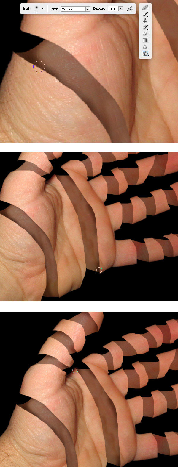 Peeling a Hand in Photoshop hand 13