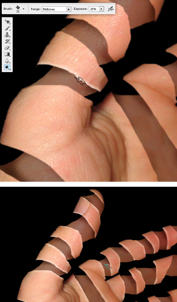 Peeling a Hand in Photoshop hand 14