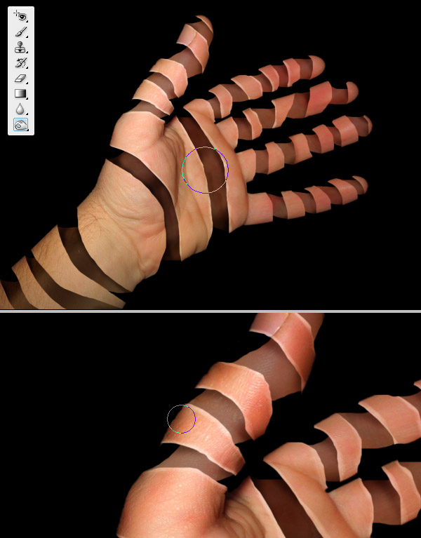 Peeling a Hand in Photoshop hand 15