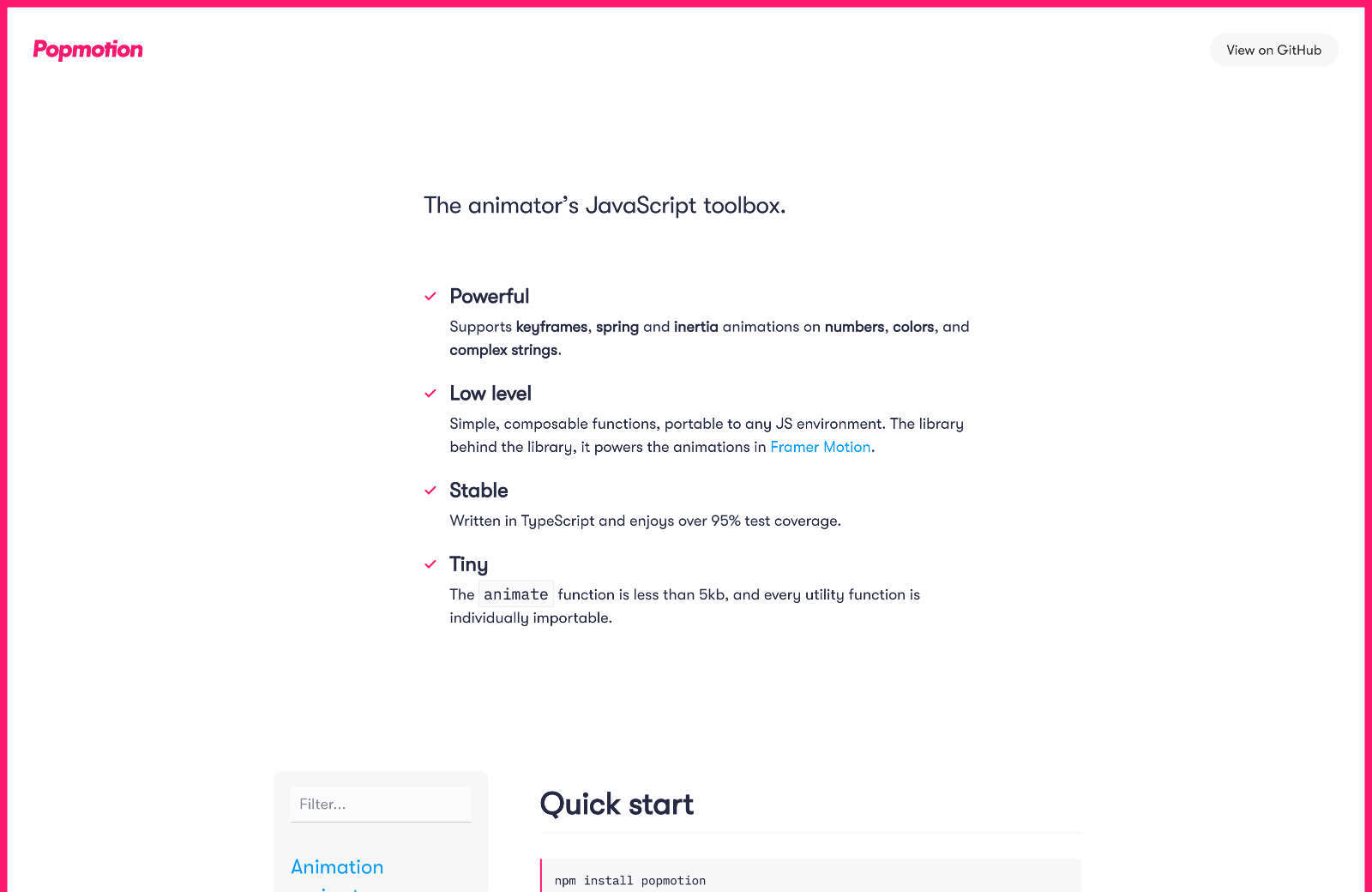 13 JavaScript Animation Libraries for Designers Popmotion