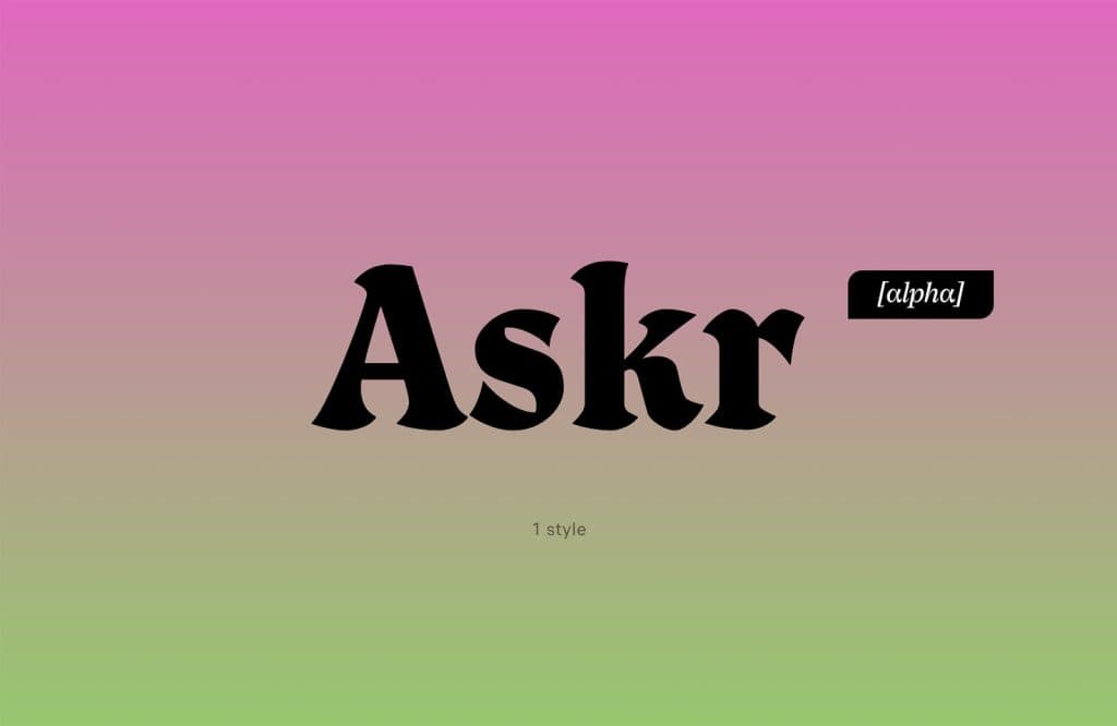 15 Best New Fonts, August 2024 04 askr