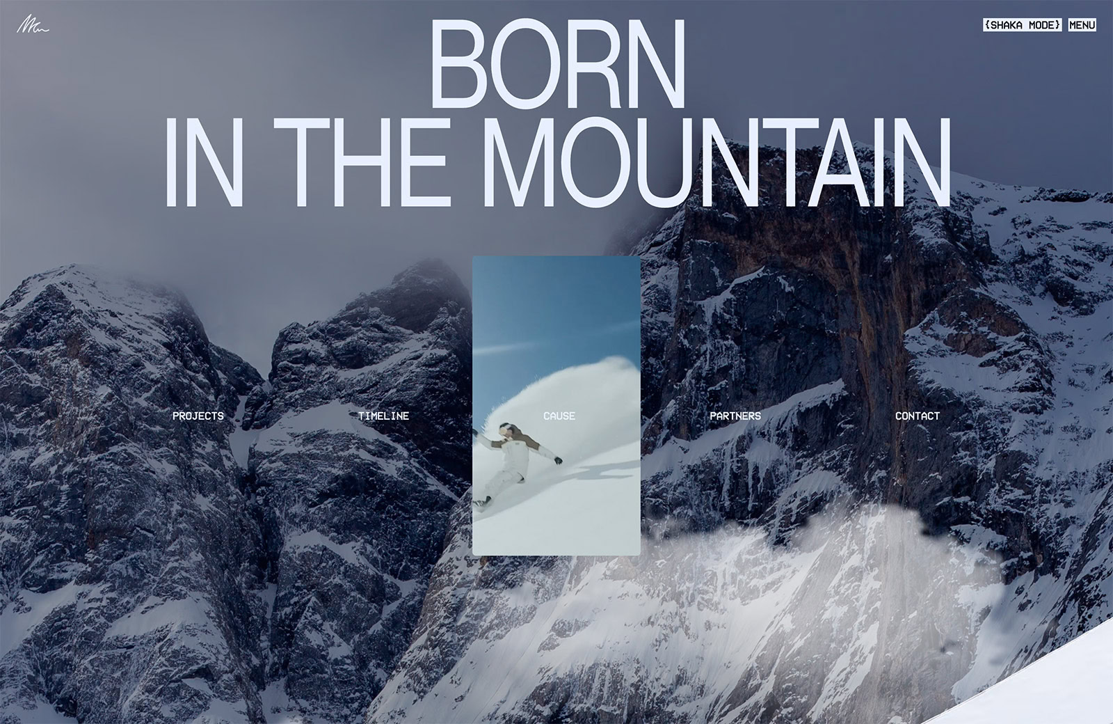 Unsurprisingly perhaps, photographs are the dominant element in this site for surfer and snowboarder Mathieu Crepel.