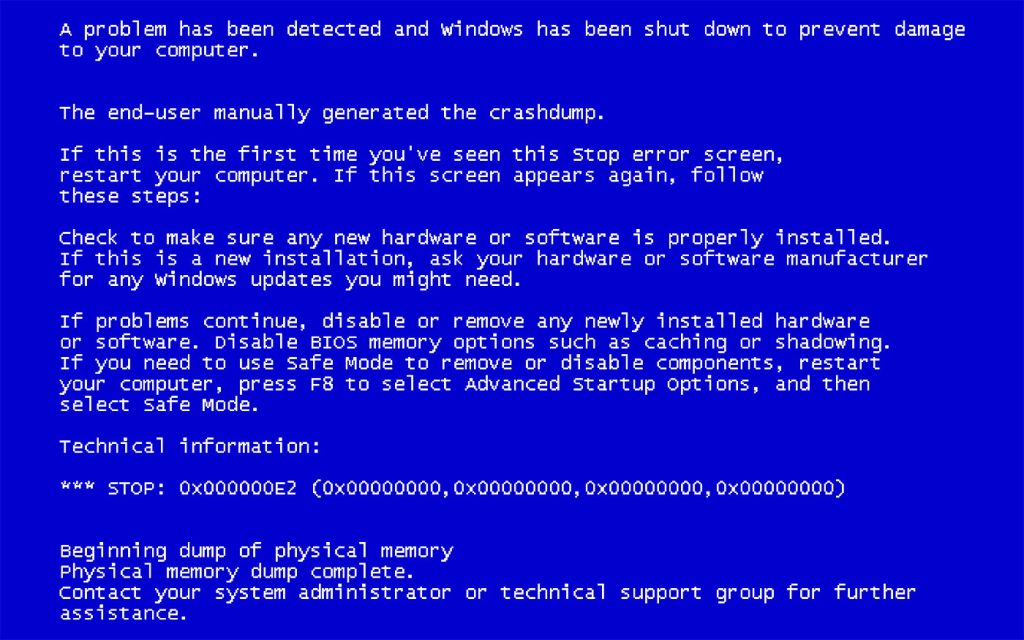 Blast from the Past: The Blue Screen of Death